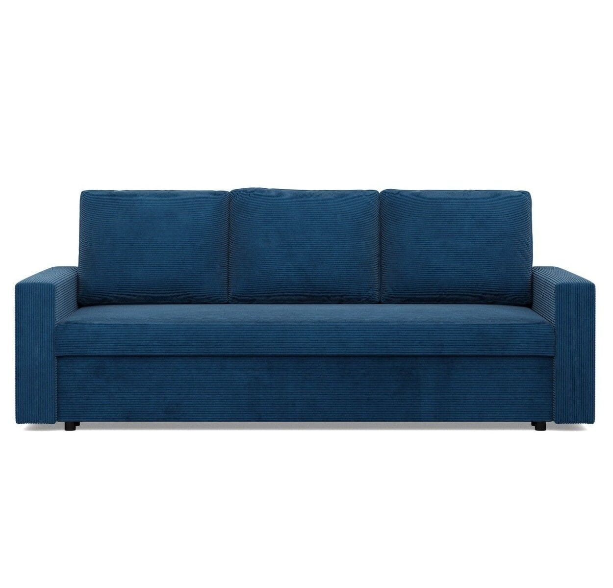 Kanapa 3 osobowa, BLOM, sztruks, 220x92x92 cm, granatowy - TYLETEGOTU