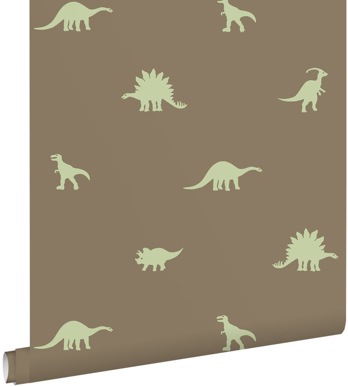 Tapeta dinozaury brązowymIzielonym - 50 x 900 cm - ESTAHOME