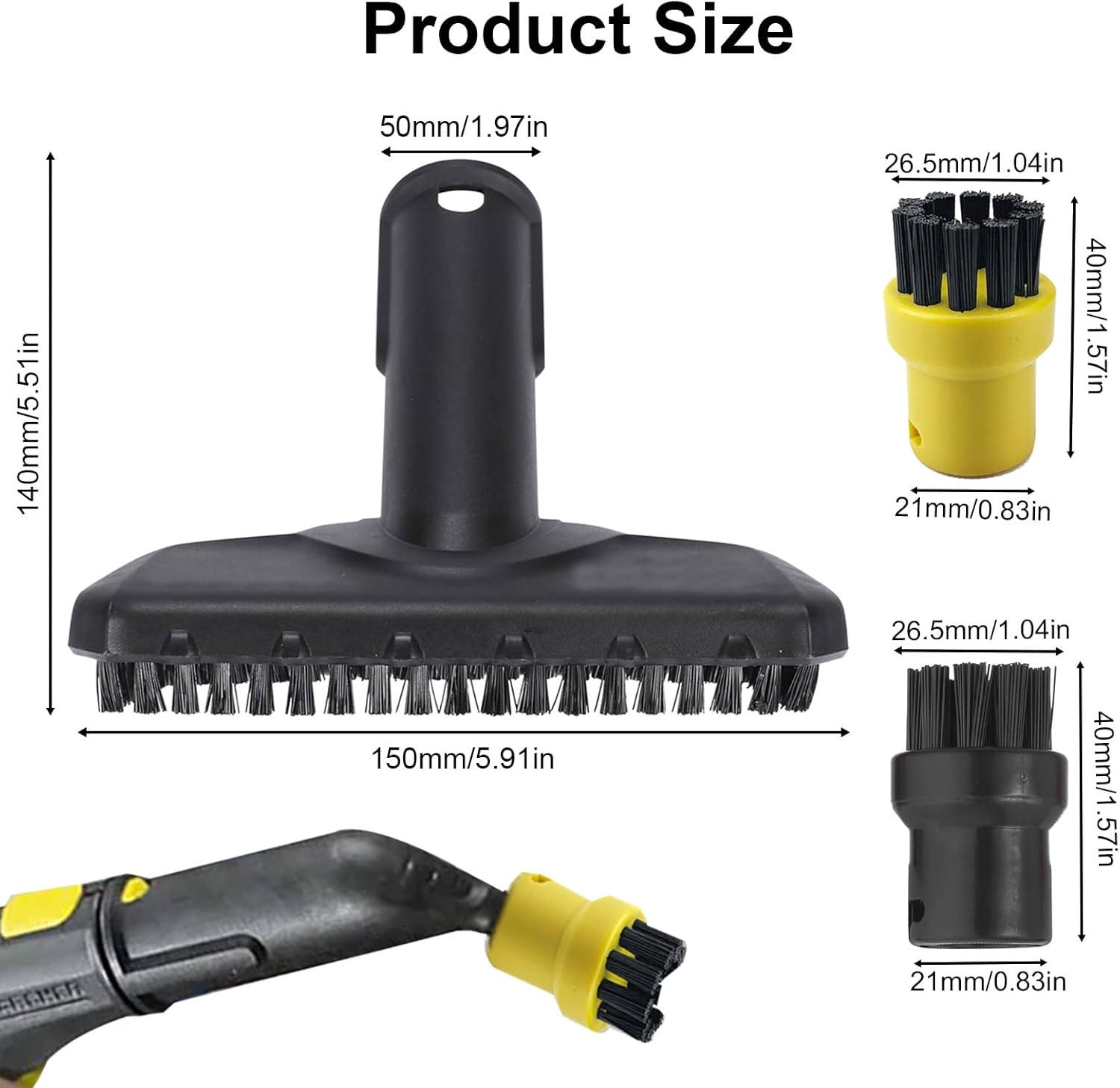 Lot de 5 ttes de brosse de rechange pour balai vapeur Karcher SC1 SC2 SC3  SC4 SC5 Adaptateur de nettoyage | Leroy Merlin