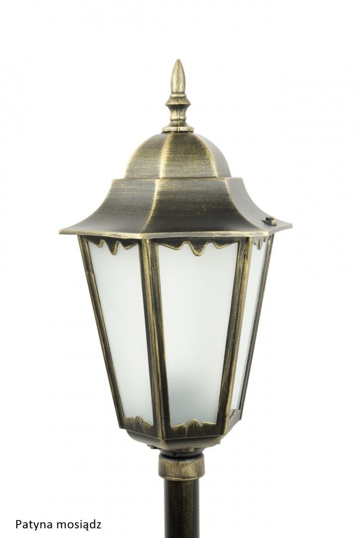 Latarnia ogrodowa Retro patyna mosiądz 1xE27x60W IP43 wym: 165 x 23 x 23 cm aluminium SU-MA