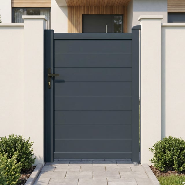 Portillon 1m EIGER H.140cm aluminium gris