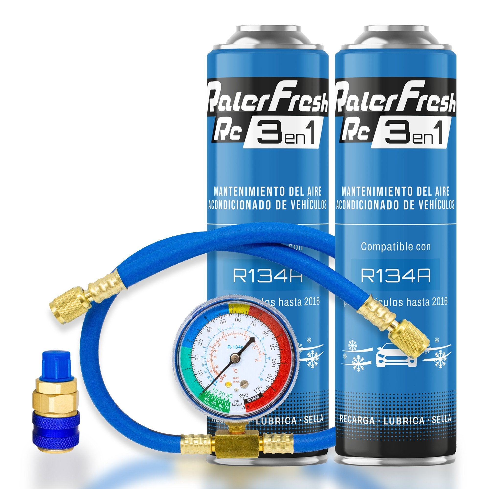 Kit gas refrigerante 2 bombole Ralerfresh RC R134A 3in1 500ml con ...