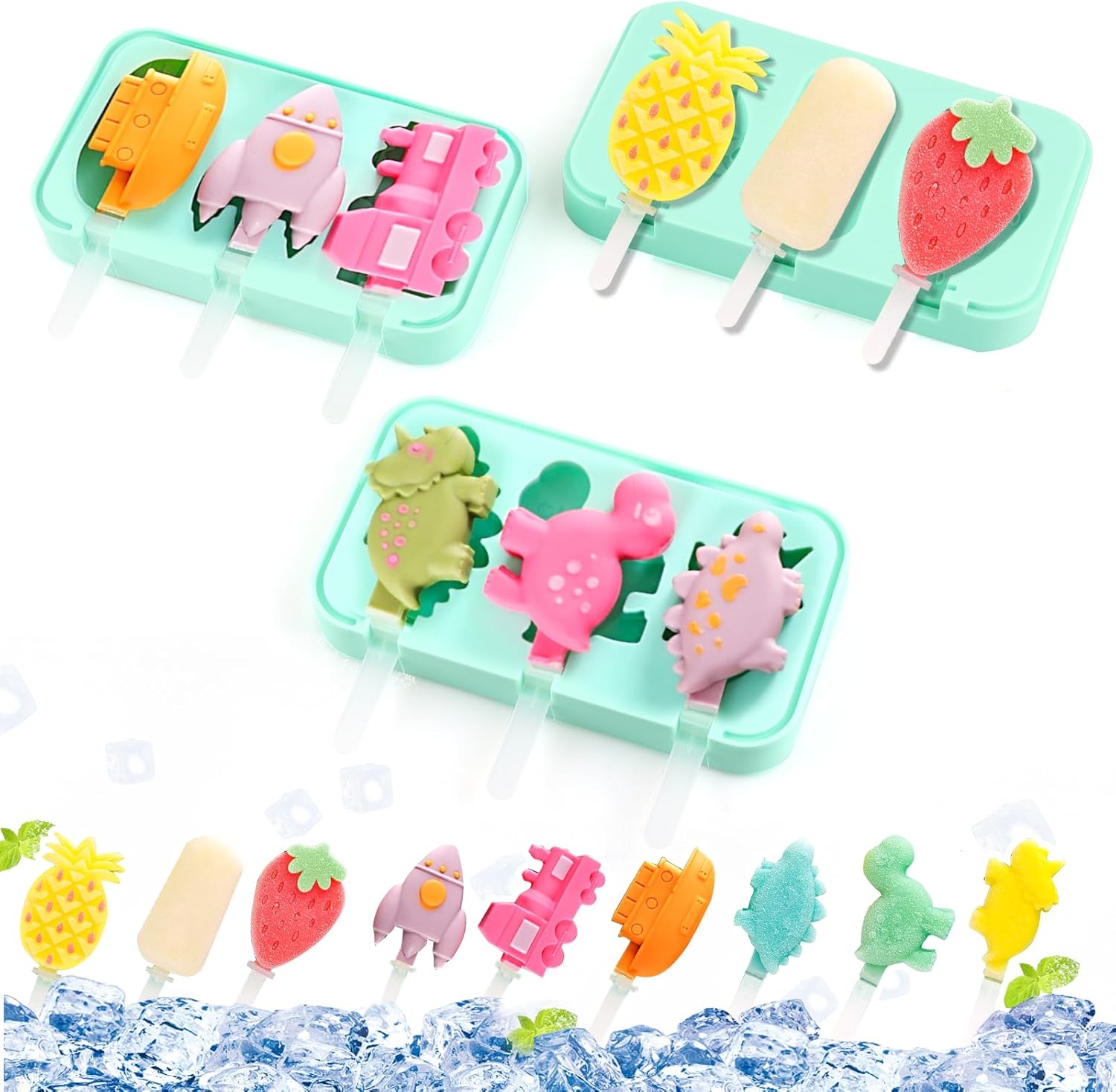 Moule Glace Lot De 3 Moules Glace En Silicone Sans BPA Pour Les moule-glace-lot-de-3-moules-glace-en-silicone-sans-bpa-pour-les