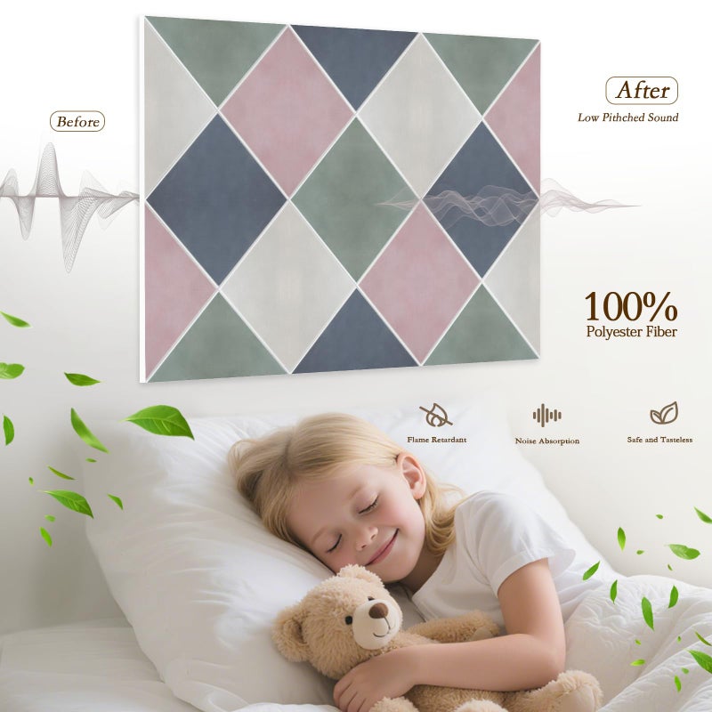 Zestaw samoprzylepnych paneli dźwiękochłonnych x cm panele ścienne dźwiękochłonne z poliestru o wysokiej gęstości izolacja termiczna i ognioodporna