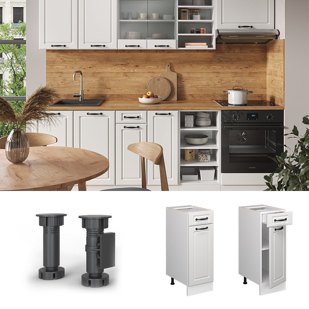 Vicco Meuble cuisine R-Line, Blanc campagne, 30cm sans PT - 2