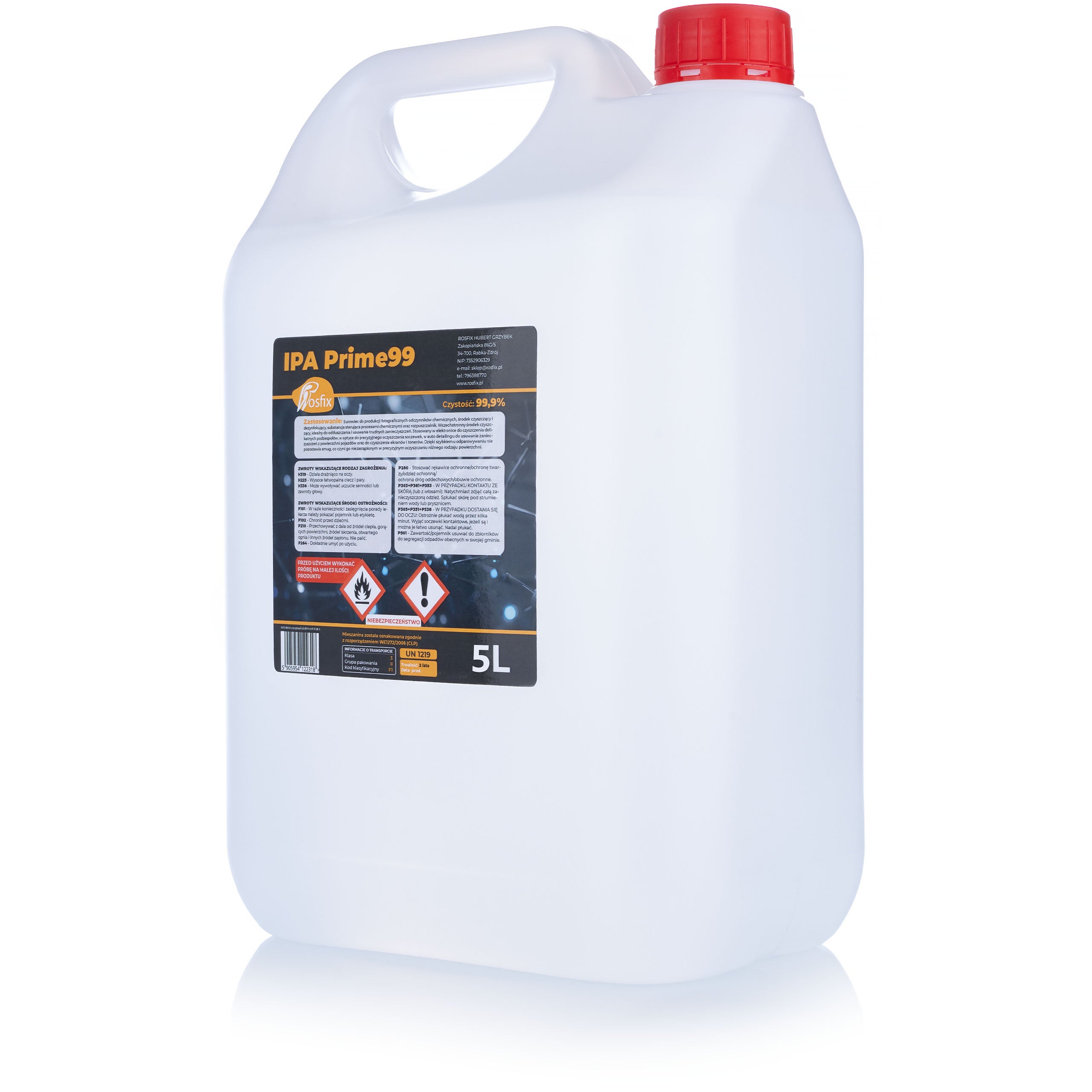 Alcool Isopropylique IPA Prime99 99,9% 5L – Haute Pureté | Nettoyage Précis | Électronique, Optique, Industrie - 5