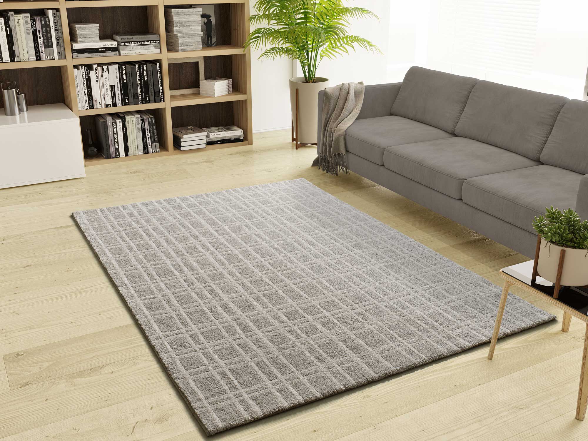 Alfombra interior crema rectangular 120 x 170 cm caledonia escandinavo - atticgo