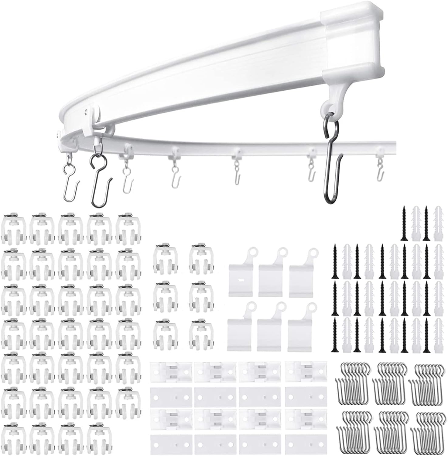 Rail Rideau Courbable Rail de rideau flexible pour plafond | Rail de rideau incurvé 3M avec ...