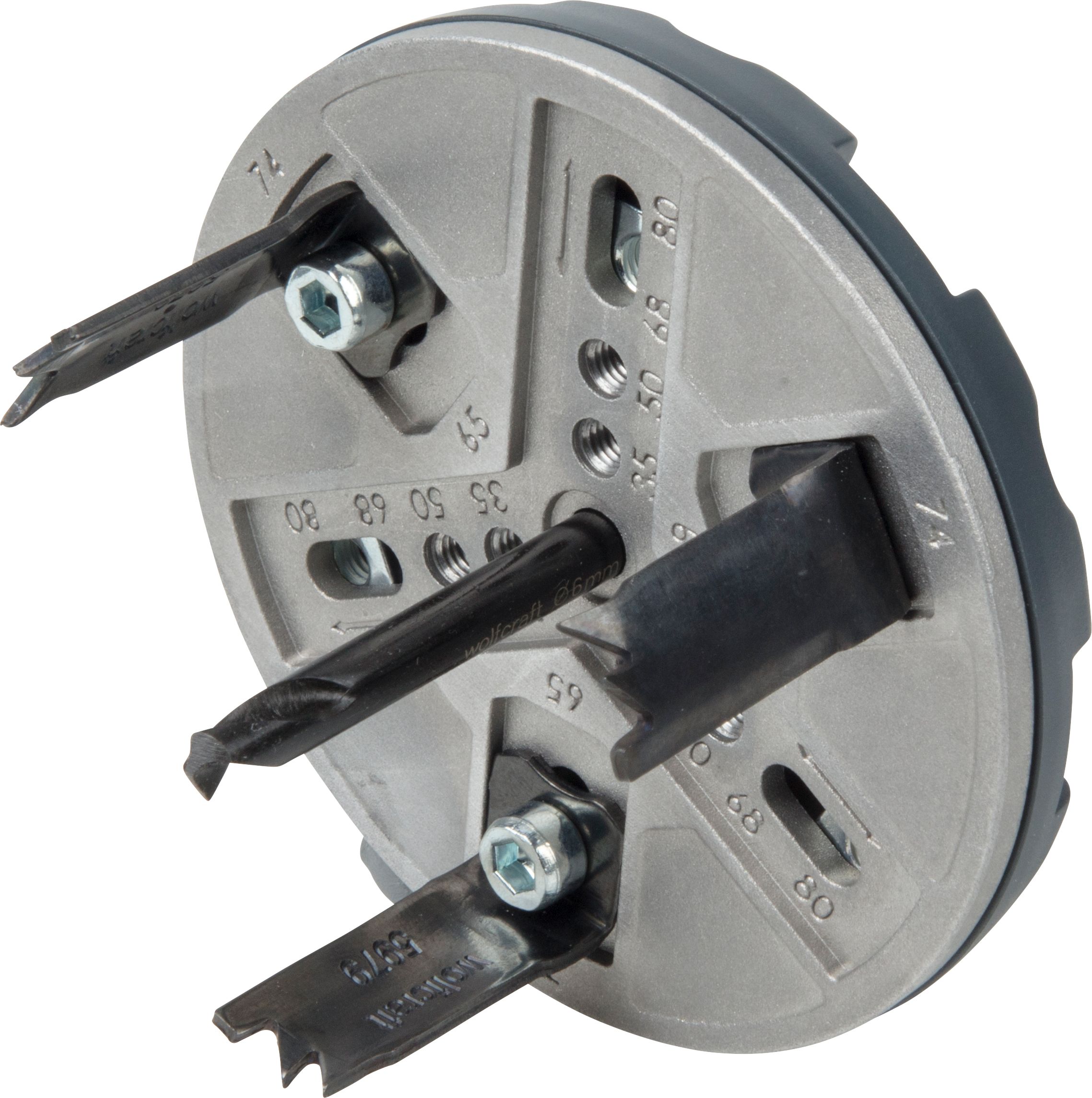 Wolfcraft Sega a tazza regolabile, Ø 35-80 mm I 5985000 I Per tutti i diametri standard per lavori interni