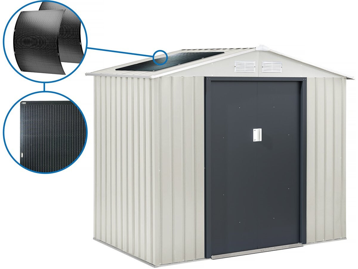 Metalowy domek ogrodowy Nebraska - 4,07 m² z panelami słonecznymi