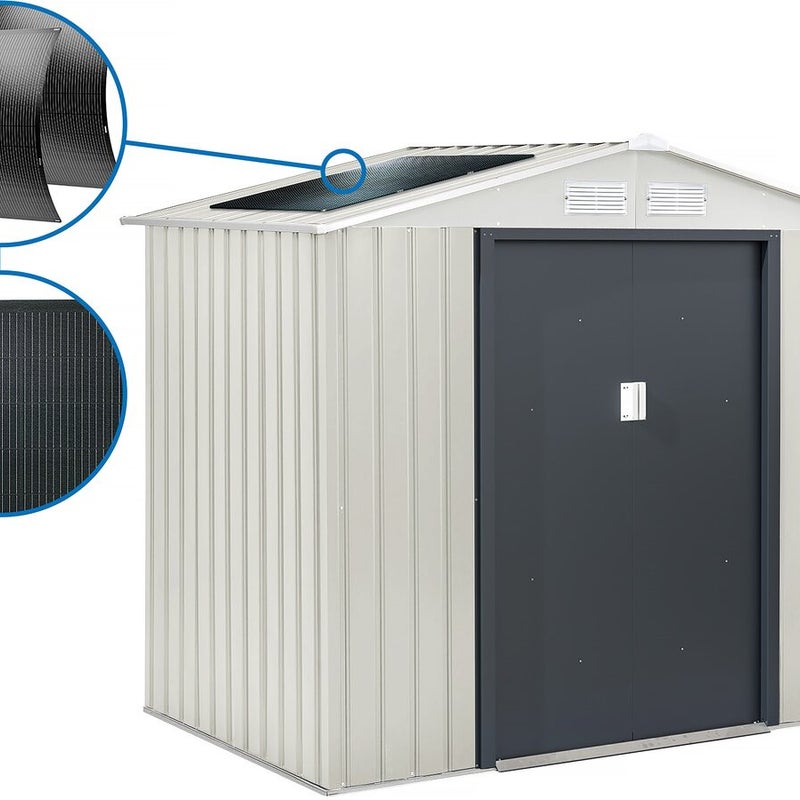 Metalowy domek ogrodowy Nebraska - 4,07 m² z panelami słonecznymi