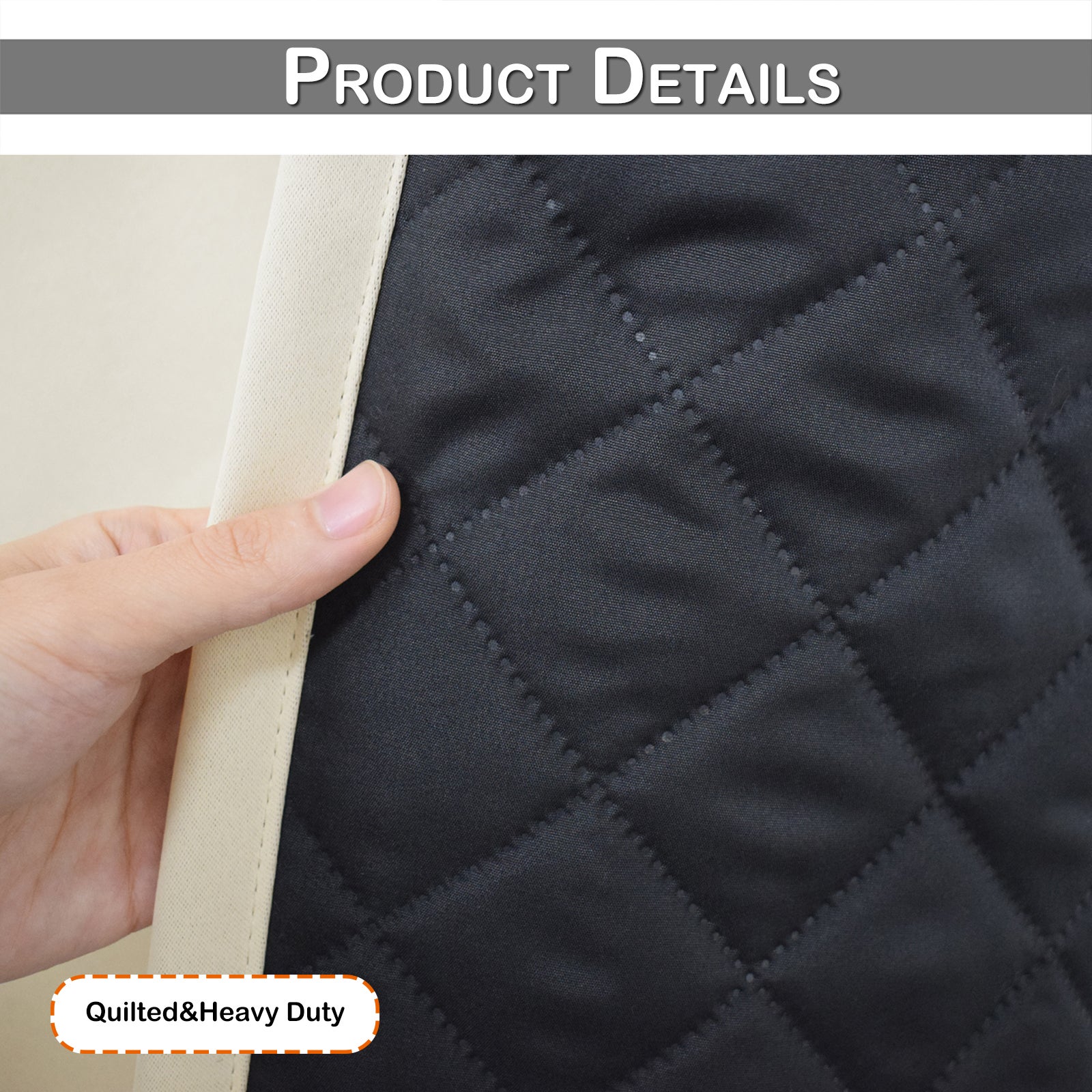 Cortinas opacas 2 peças Cortinas para sala Cortinas térmicas isolantes frio e calor 132x213cm para quarto com ilhós bege - 8