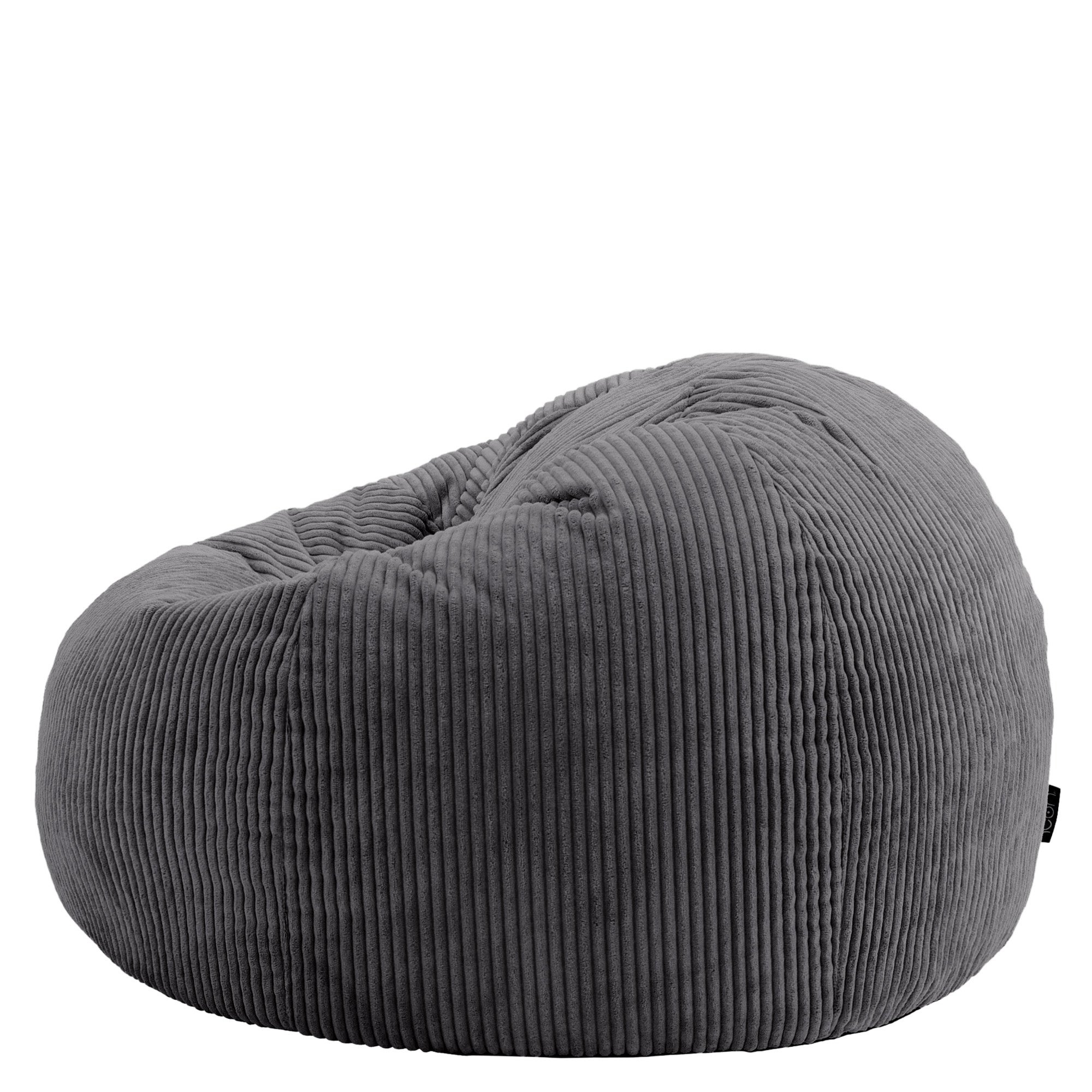 Pouf fauteuil Icon velours côtelé gris anthracite, salon, chambre, 85x85cm, Made in Allemagne, Oeko-Tex® - 5