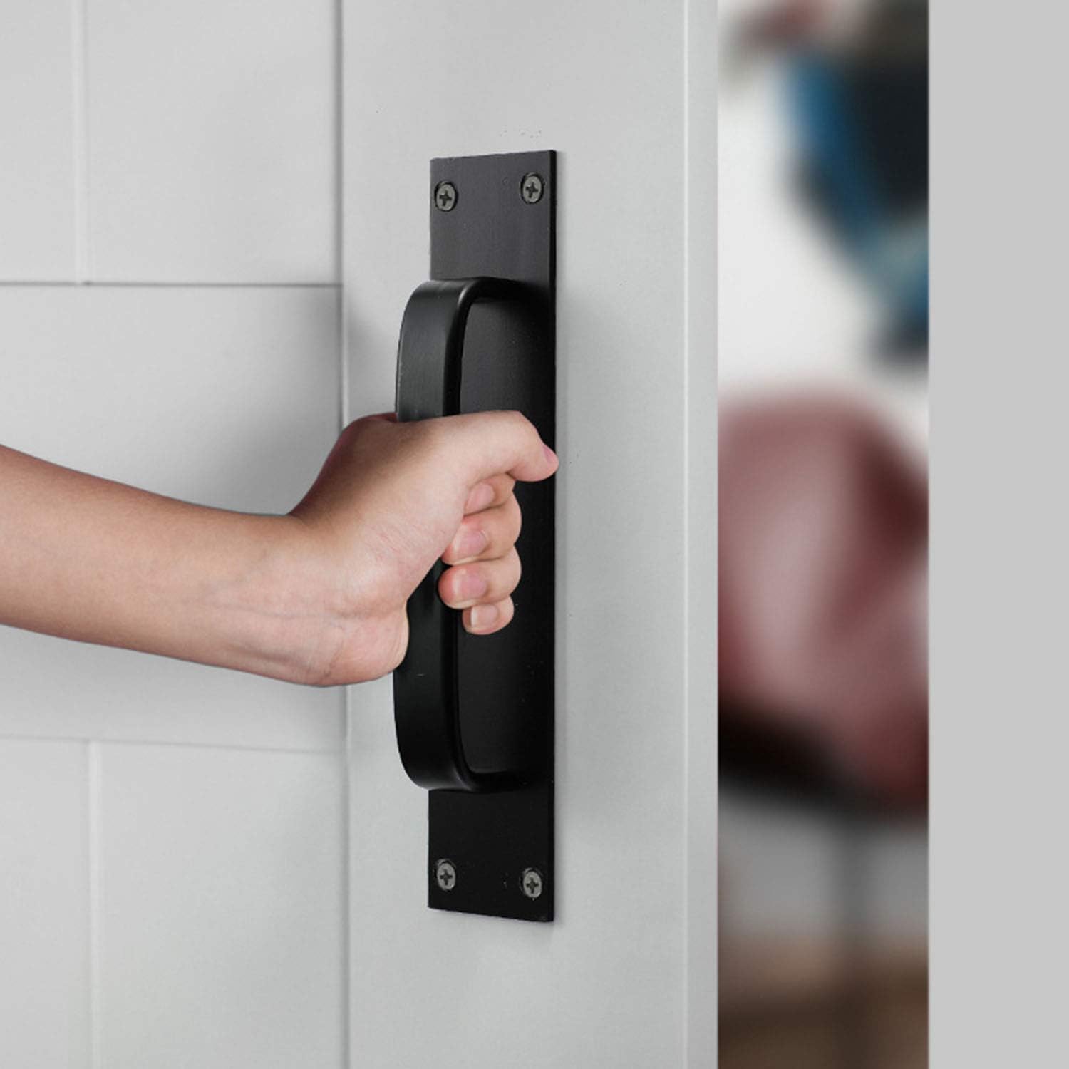 Poignées De Porte 2 Pièces, Poignées De Porte Noires, Poignées De Porte Coulissantes Robustes En