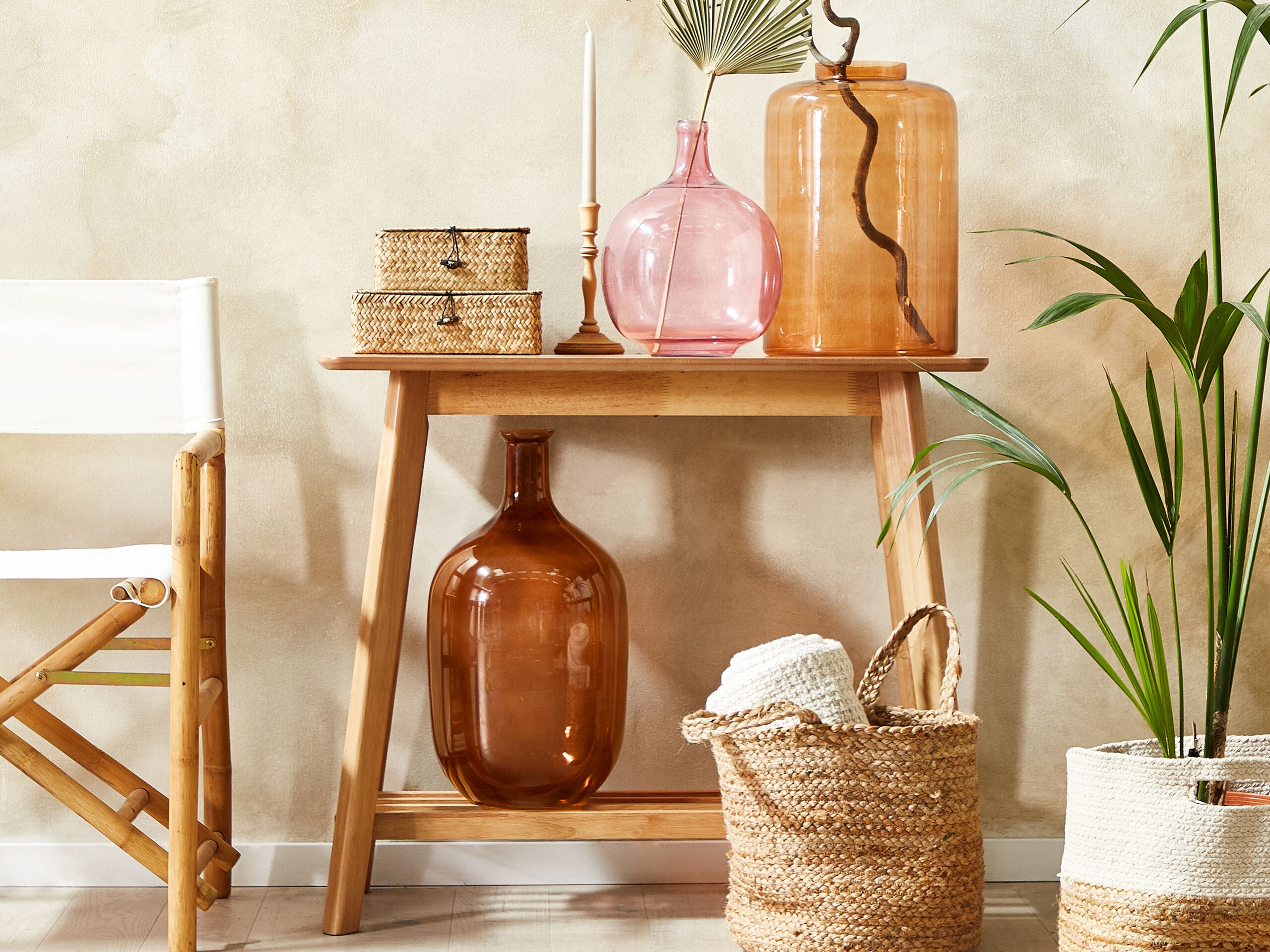 Vaso decorativo DALCHINI Vetro 51 cm Marrone dorato - 2