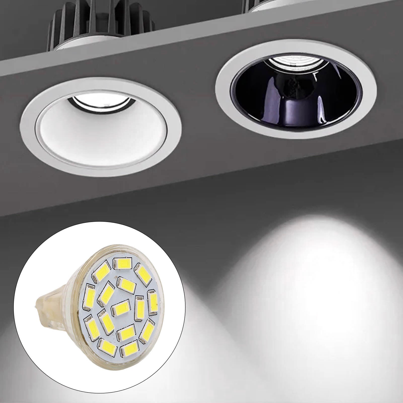 (6 pieces for one sale) GU4 LED bulb 270 lumens 15 LED energy-saving spotlight 3W MR11 LED track light bead (12V) white light - 3