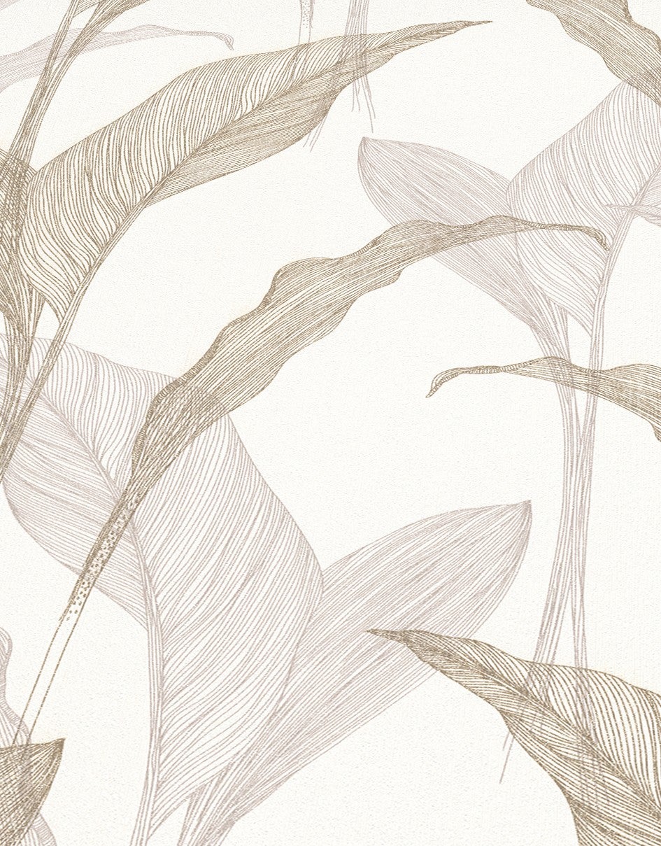 vinyle expansé 10207-02 papier peint intissé fleurs floral 0.53 x 10.05 m Erismann ELLE Décoration beige - 8