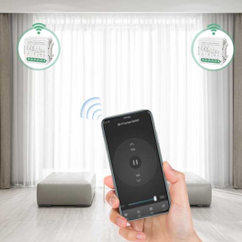Module de commande de rideaux intelligent Zigbee, télécommande vocale, synchronisation, partage de groupe, compatible avec Echo et Google Home - 8