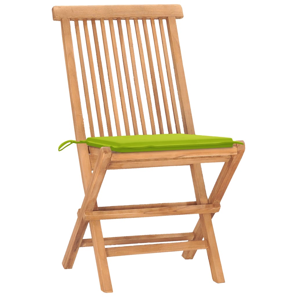 Maison Exclusive - Set da Pranzo Giardino Pieghevole 3 pz Cuscino Massello di Teak - 2
