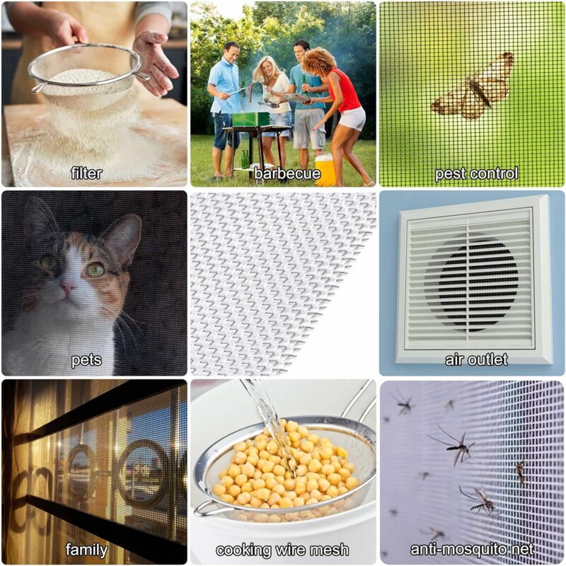 Grille métallique anti-rongeur et anti-insecte acier inoxydable, 20 mailles, 60×80 mm, pour ventilation et filtration, 4 pièces - 5