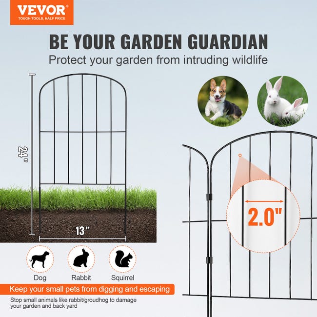 25 pannelli recinzione da giardino per animali, 43,2 cm (H) x 8,2 m (L) Barriera per cani, recinzione in metallo antiruggine, recinzione decorativa da giardino per esterni, cortile, patio 25 pannelli recinzione da giardino per animali, 43,2 cm (H) x 8,2 m (L) Barriera per cani, recinzione in metallo antiruggine, recinzione decorativa da giardino per esterni, cortile, patio