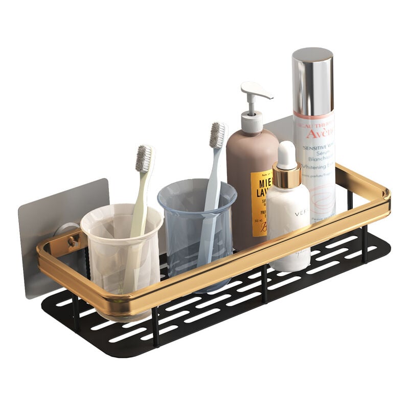 Étagère De Douche Murale Laiton Antique 300 Mm - Panier De Rangement - Neuf
