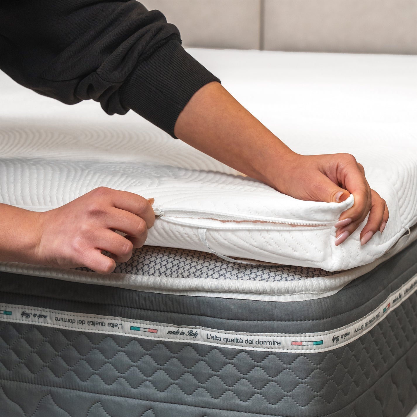 Topper Memory Foam 160x190 - épaisseur 7 cm, a 9 zones différenciées, déhoussable | TopperOne H7 - 5