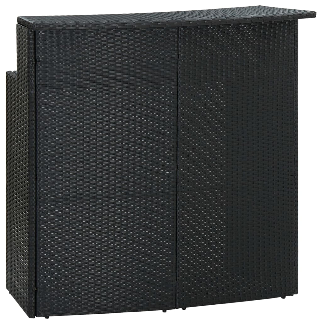 Ensemble de bar de jardin avec coussins 3 pcs Noir vidaXL - 6