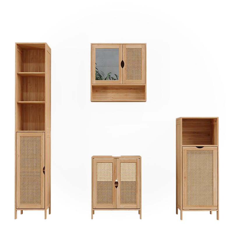 Vicco Badmöbel-Set Liora, Bambus, 4 części