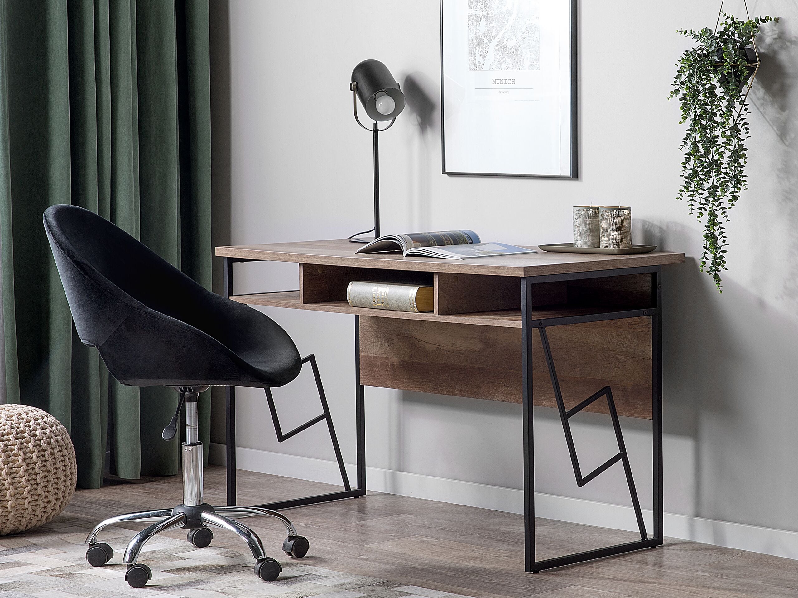 Table de bureau FORRES 120 cm 60 cm Marron/noir - 2