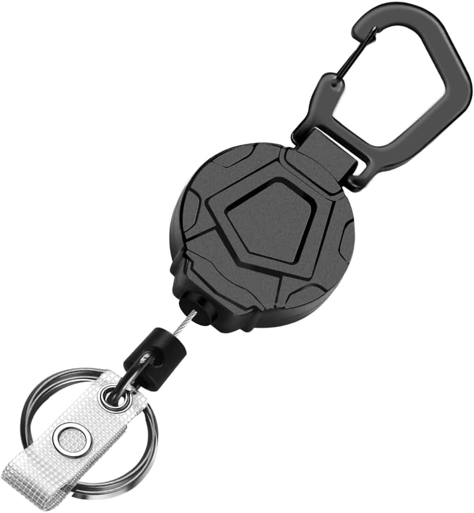 Porte-clés Rétractable Avec Pince Ceinture – Enrouleur Acier, 31,5 Cm, Robuste, Neuf Avec étiquettes