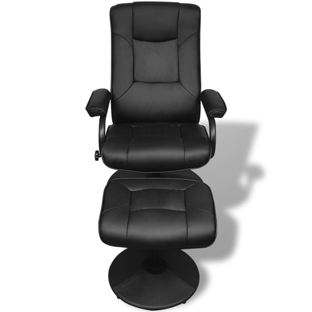 Maison Exclusive - Fauteuil TV avec repose-pied Noir Similicuir - 2