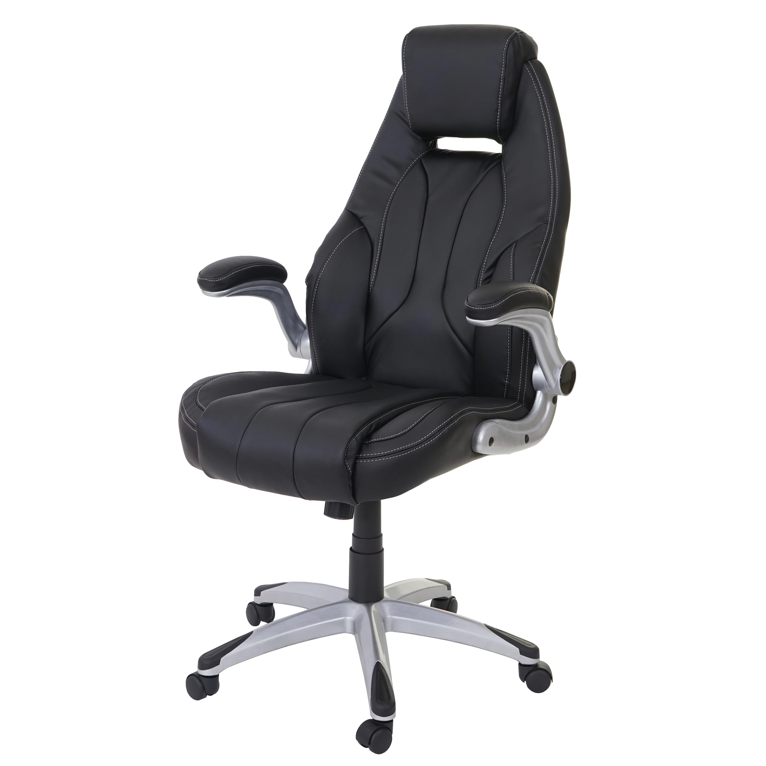 Silla De Oficina HWC-A65, Silla De Escritorio Silla Giratoria Ejecutiva Imitacion De Cuero Mvg Certificado Negro 84629431