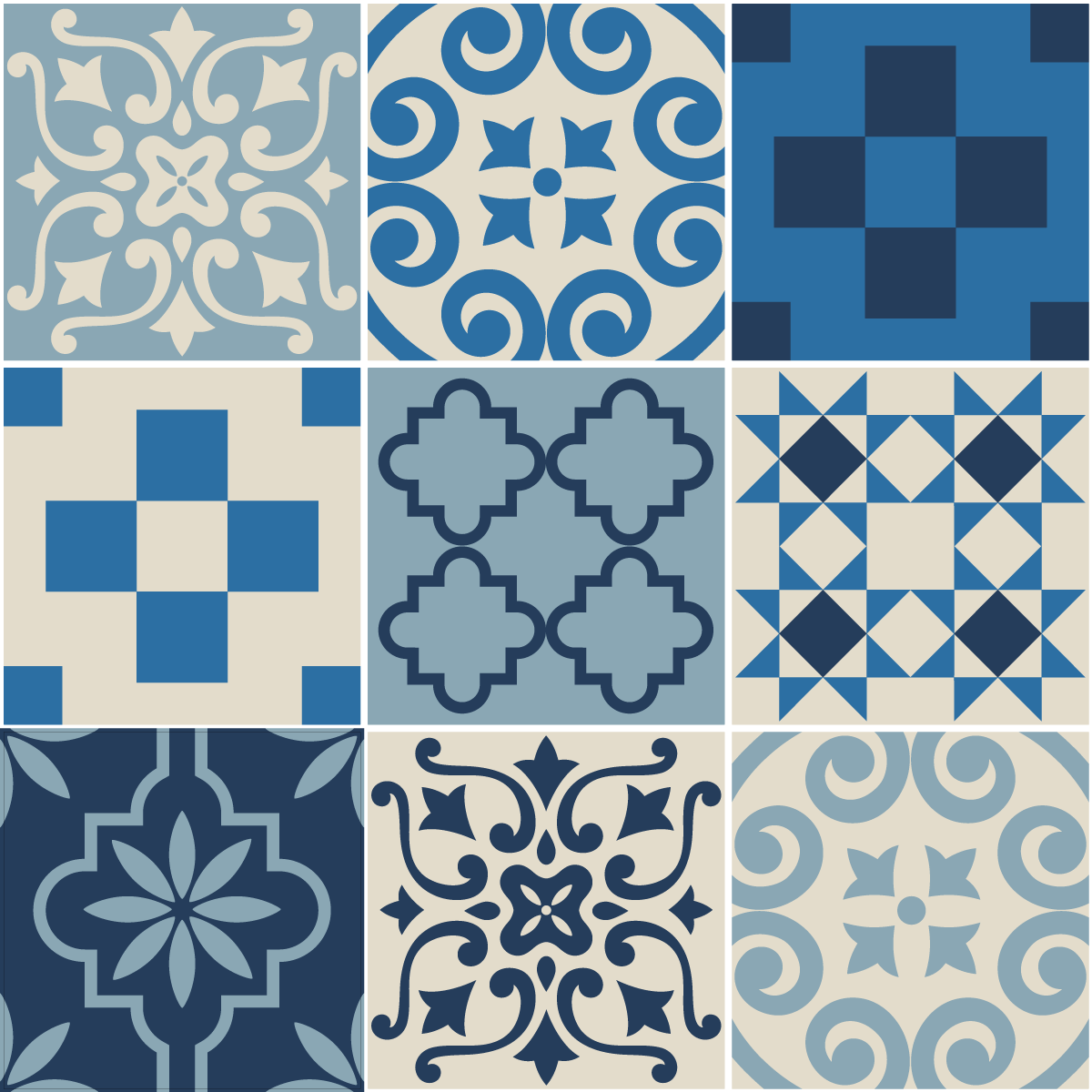 9 adesivi piastrelle di cemento azulejos sofina - Sticker adesivo - adesivi murali - 9stickers20x20cm - 2