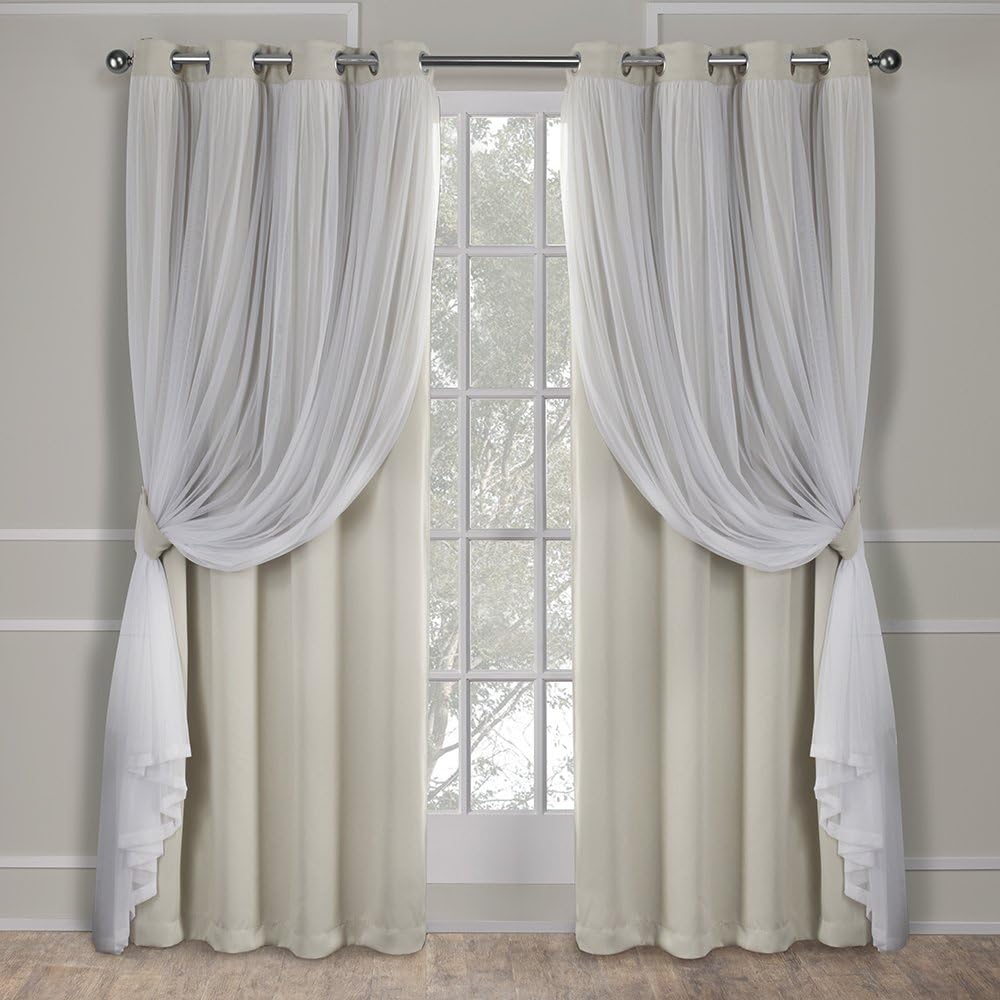 1szt Podwójna wewnętrzna zasłona zaciemniająca, izolująca składana zasłona, elegancka zasłona zaciemniająca do salonu, sypialni, 132 × 213 cm, beżowa
