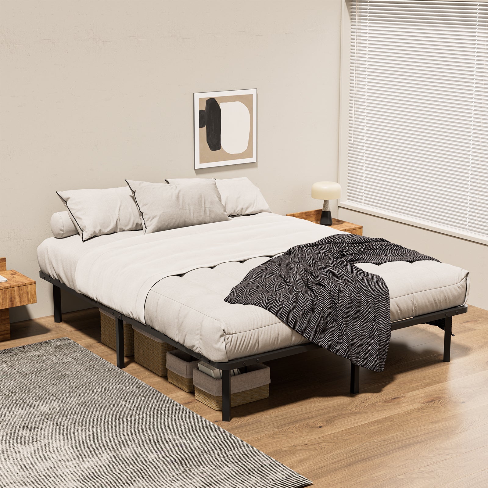 DEWINNER Sommier à Lattes 140x190 , Lit 2×14Lattes, 9 Pieds - 5