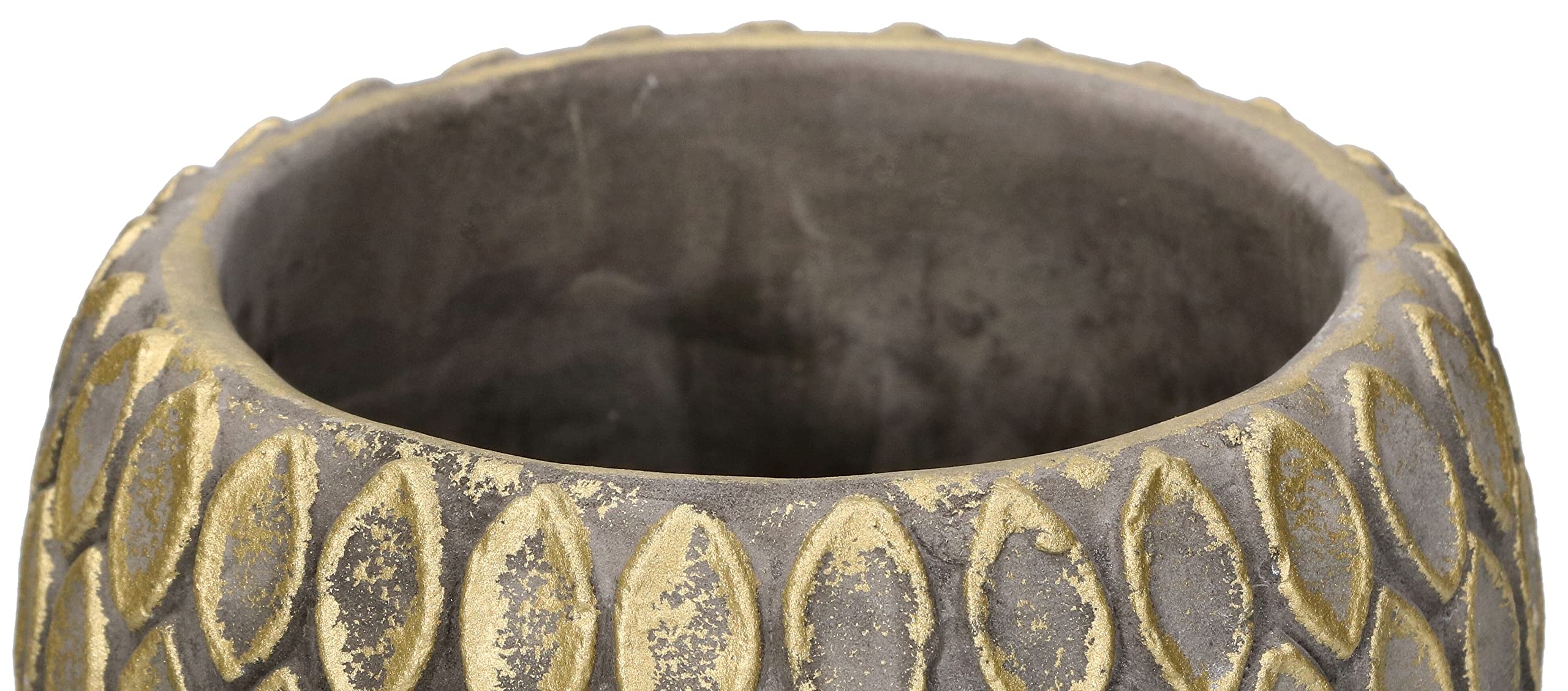 Zestaw 2 szt doniczka osłonka ceramiczna na kwiaty ozdobna beż-brąz ø 14cm - KOTARBAU - 8