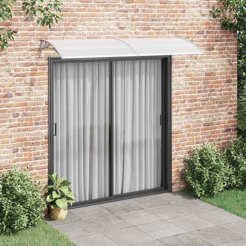 Marquesina para puerta pc gris y transparente 240x75 cm vidaxl