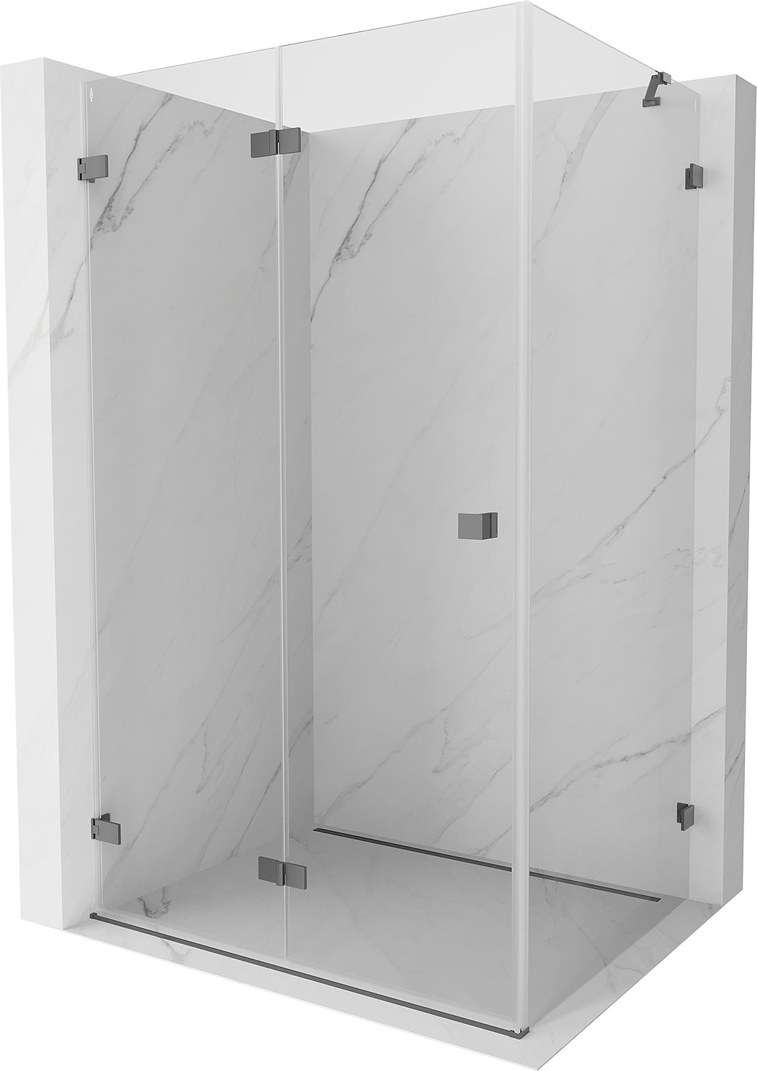Mexen Lunar-F kabina prysznicowa składana lewa 100 x 90 cm, transparent, gun metal - 836-100-090-95-00-L