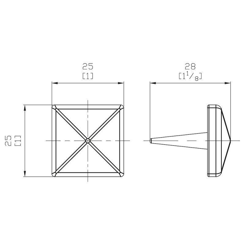 Rivet de décoration noir type Barn Door 25 x 25 mm - 4