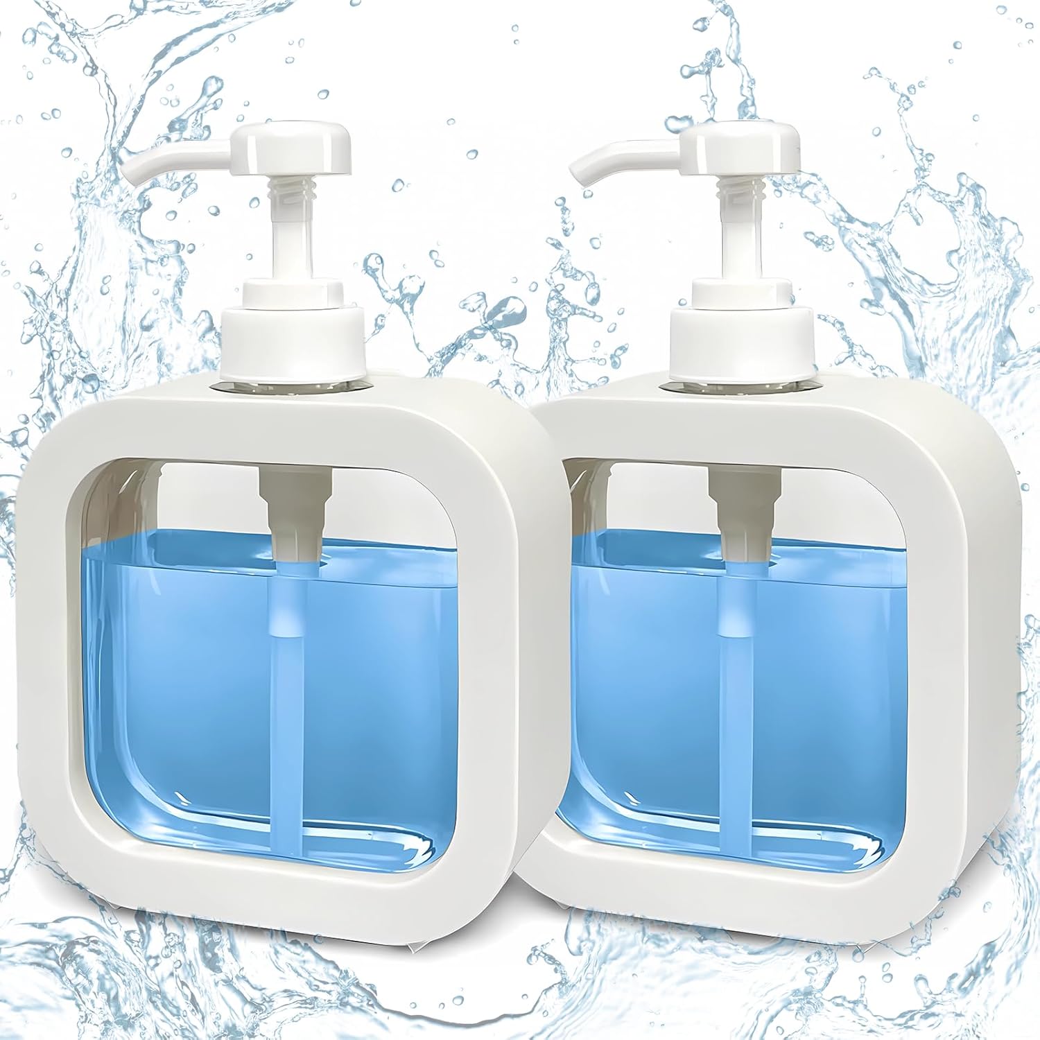 Distributeur De Savon Liquide Sharplace 325 Ml | Design Moderne Compact Pour Comptoir | Pompe à Surface, Facile à Utiliser | Rouge