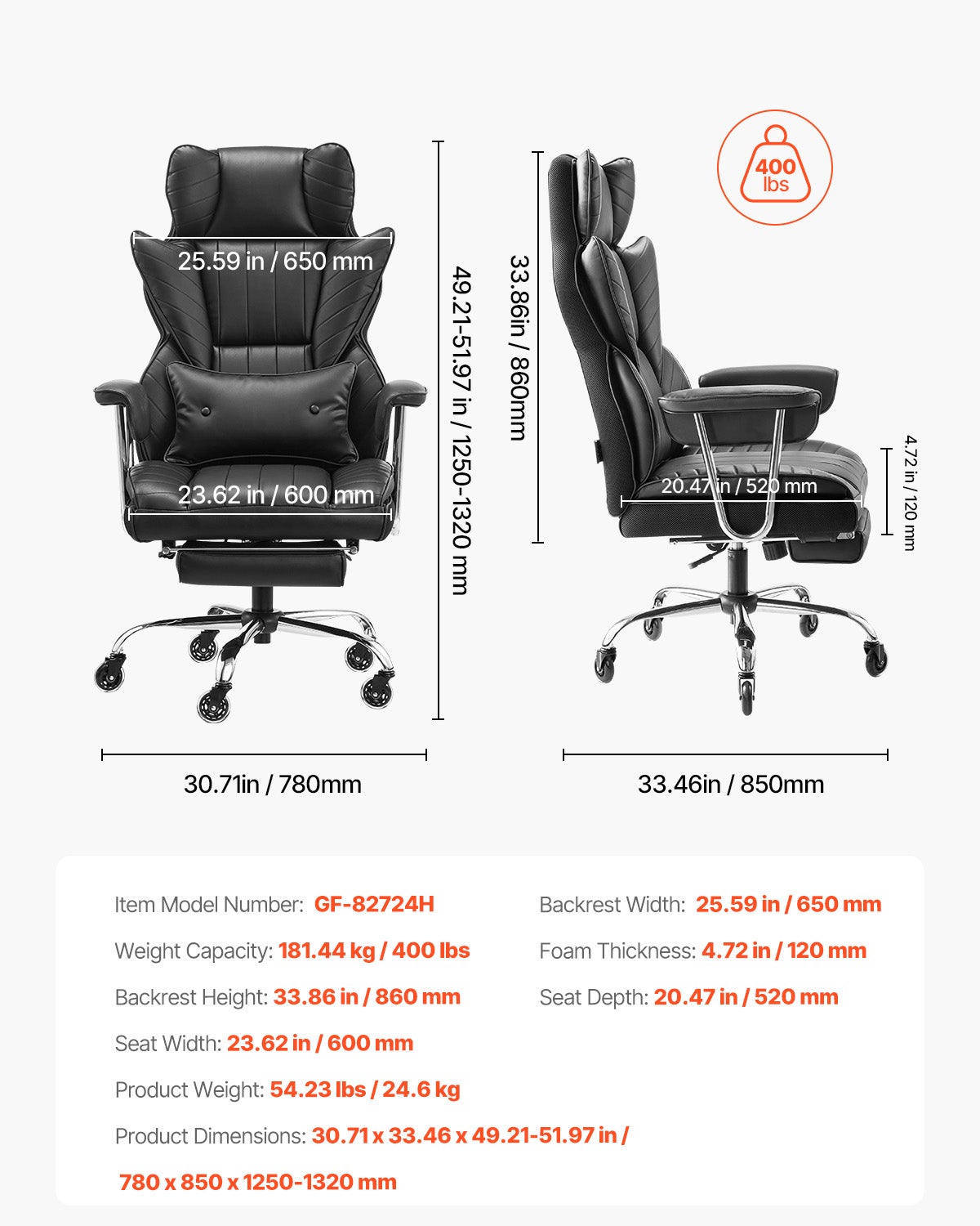 Chaise Exécutive Dossier Haut SucceBuy avec Fonctions Avancées, Noir, Confort et Adaptabilité Supérieurs pour Longues Heures de Travail - 9