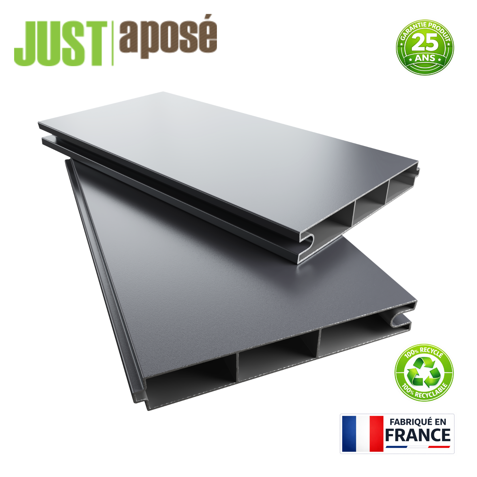 Kit complet clôture aluminium - 3 panneaux complets - 6 x 1,80 m - Prêt à poser - Anthracite - 4