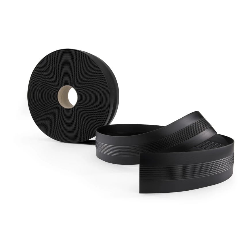 Antypoślizgowy profil przejściowy PVC 70 mm - profil podłogowy do wnętrz, elastyczny, płaski - 1 m, czarny
