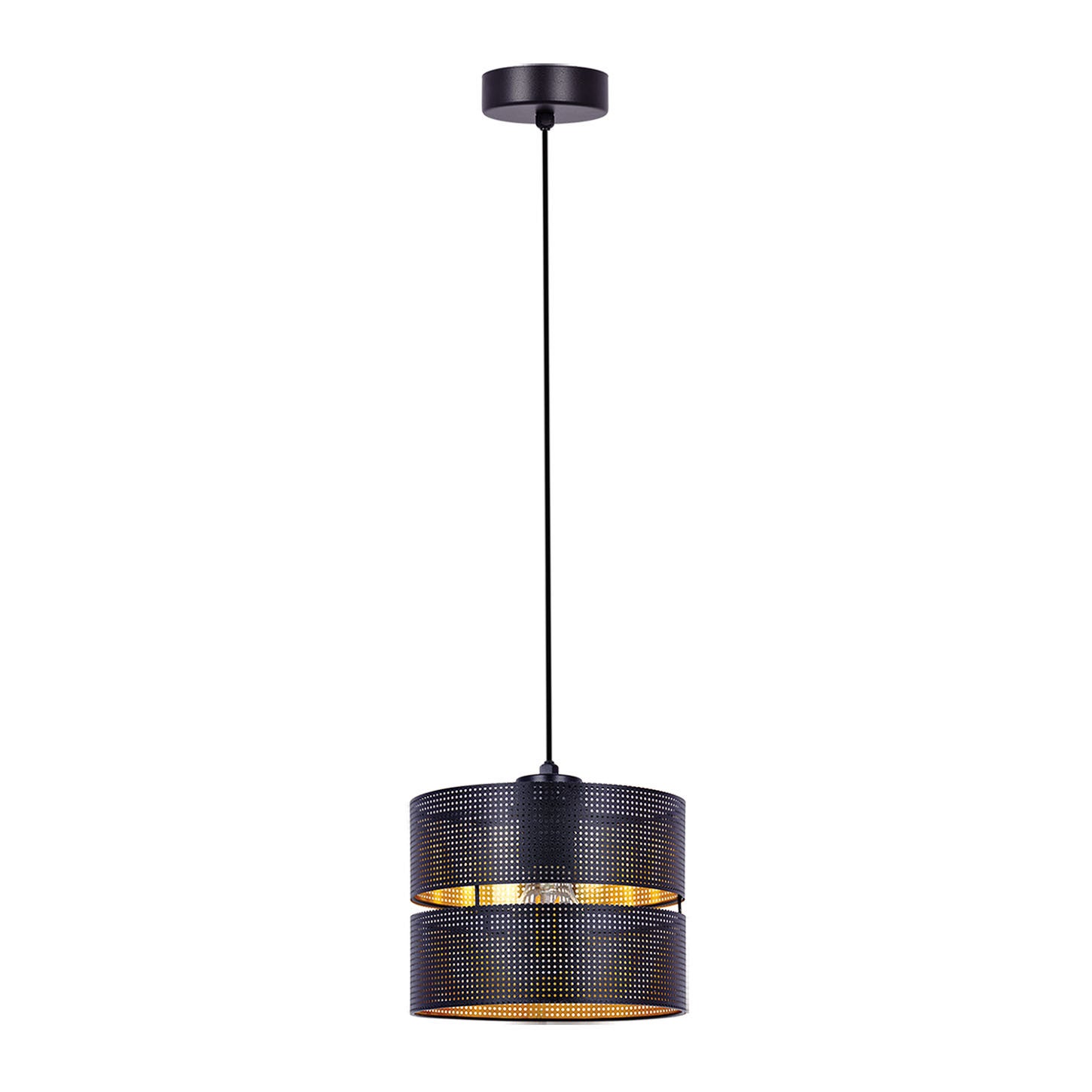 Lampa wisząca Cosmo czarno-złota 1xE27x40W wym: 100 x 20 x 20 cm tkanina Kaja