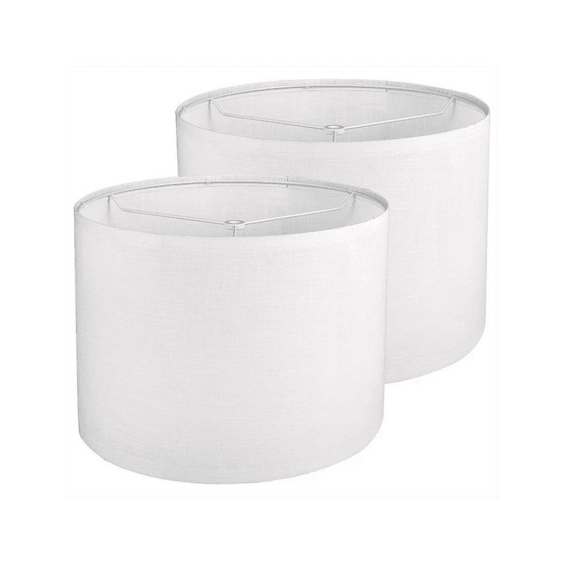 Zestaw 2 abażurów bębnowych do lamp stołowych, lamp podłogowych, białe abażury, łatwe w montażu wymienne abażury