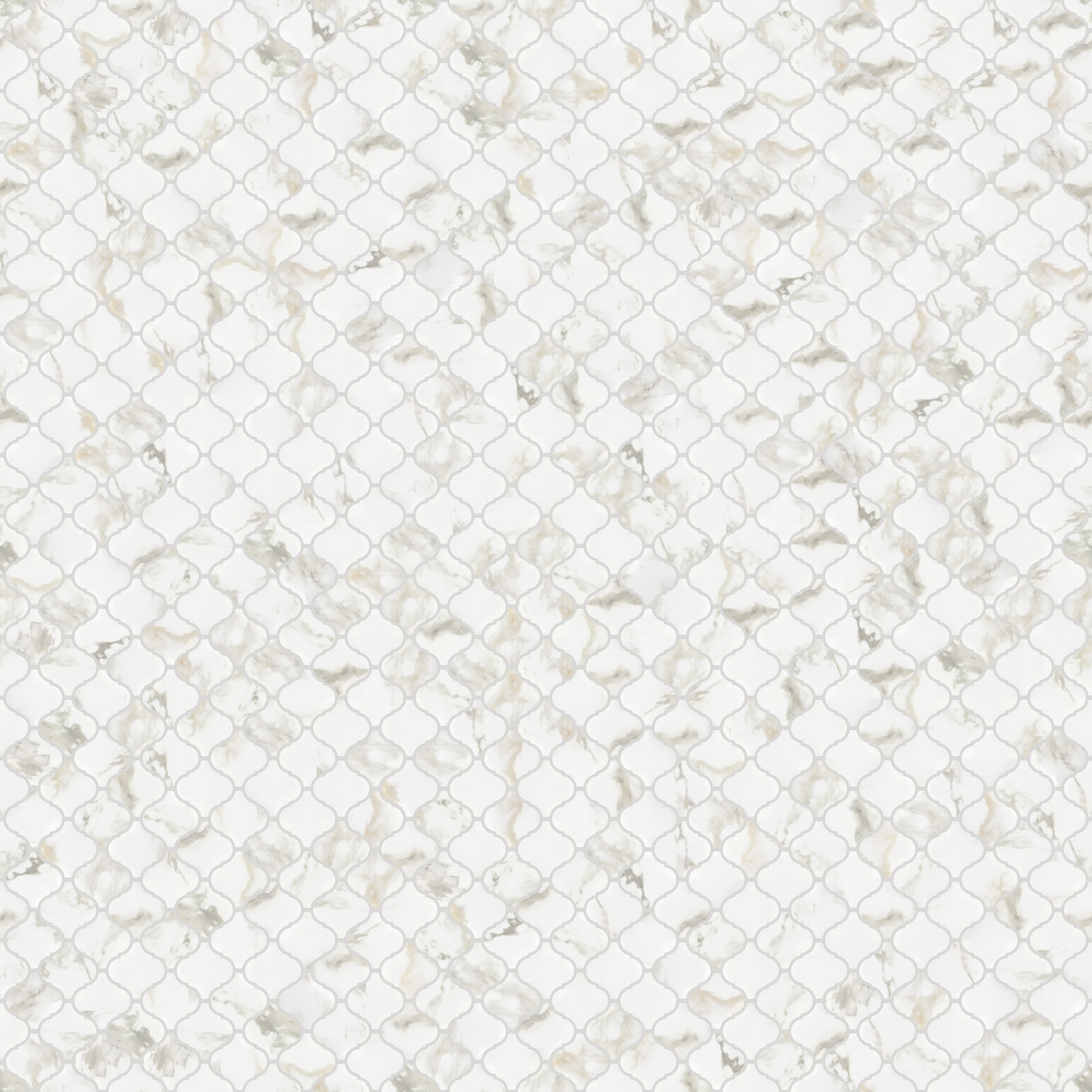 Mosaico in ceramica su rete per bagno o cucina 28.2 cm x 30 cm - Marble Arabesque - 8