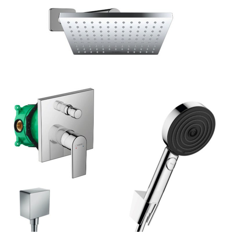 Soffione Doccia Hansgrohe Pulsify E 24331821 - Pioggia Fine PowderRain, Nichel Spazzolato, 1 Getto - 2