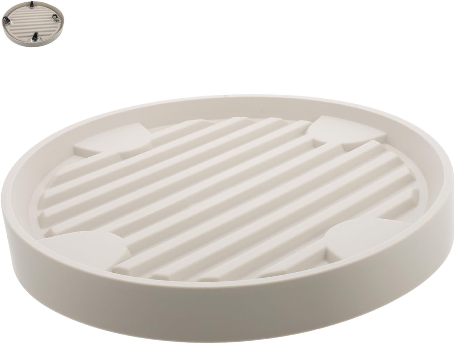 Beżowy wózek na doniczki z kółkami, średnica wewnętrzna 22,3 cm, do użytku wewnątrz i na zewnątrz, 1 sztuka