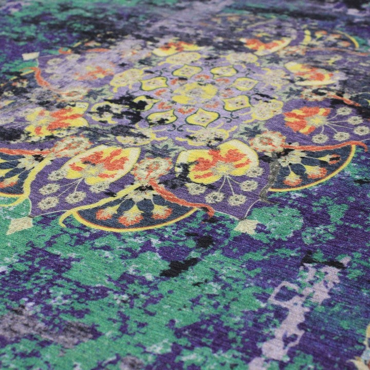 MODEMA - Tappeto lavabile in lavatrice, fondo antiscivolo, 80x120cm, camera da letto Jasmine Purple - 4